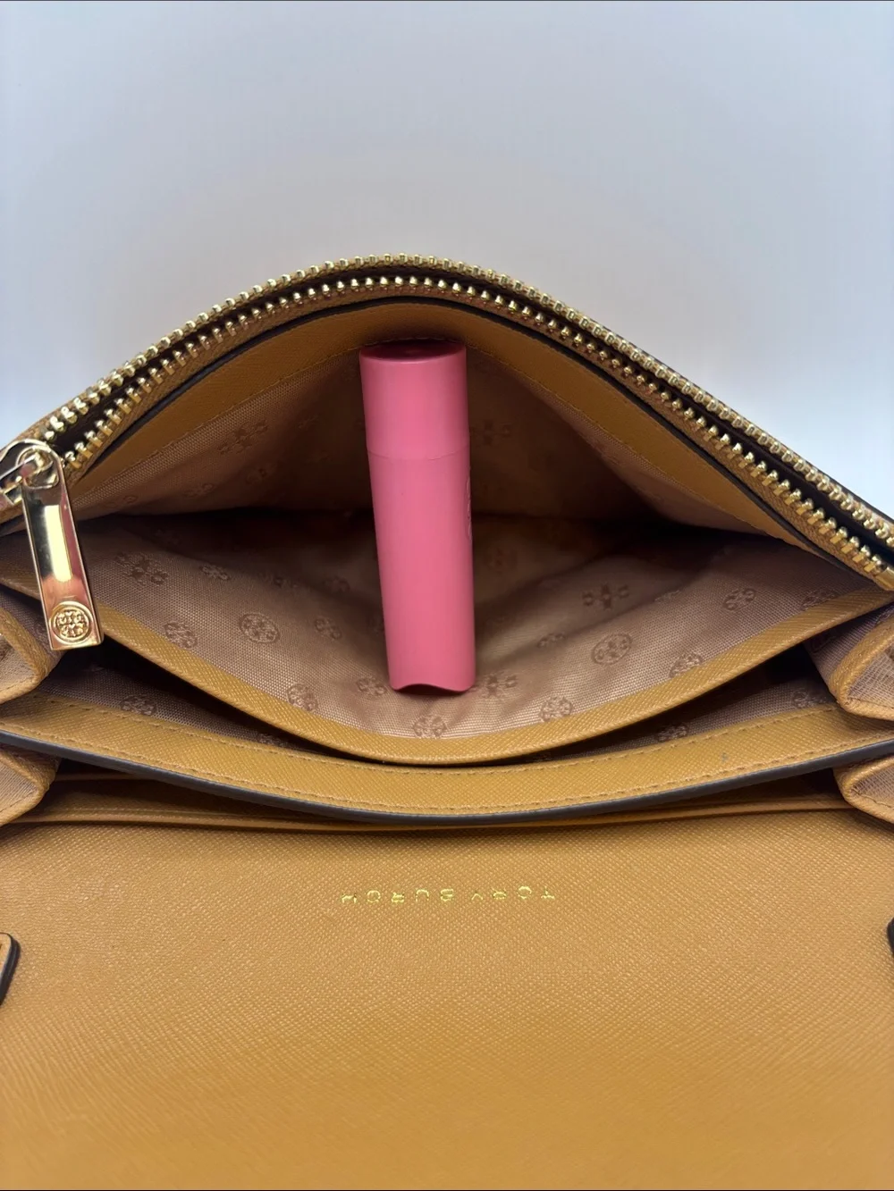 Tory Burch Toffee Saffiano Leather Chain Crossbody